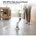 thumbnail image 2 of OVENTE Electric Spin Scrubber, Cordless Power Scrubber with 3 Brush Head, Adjustable Extension Handle, Waterproof Perfect for Cleaning Toilet, Shower, Bathroom Tub and Tile Floor, White CTB123WGY, 2 of 9