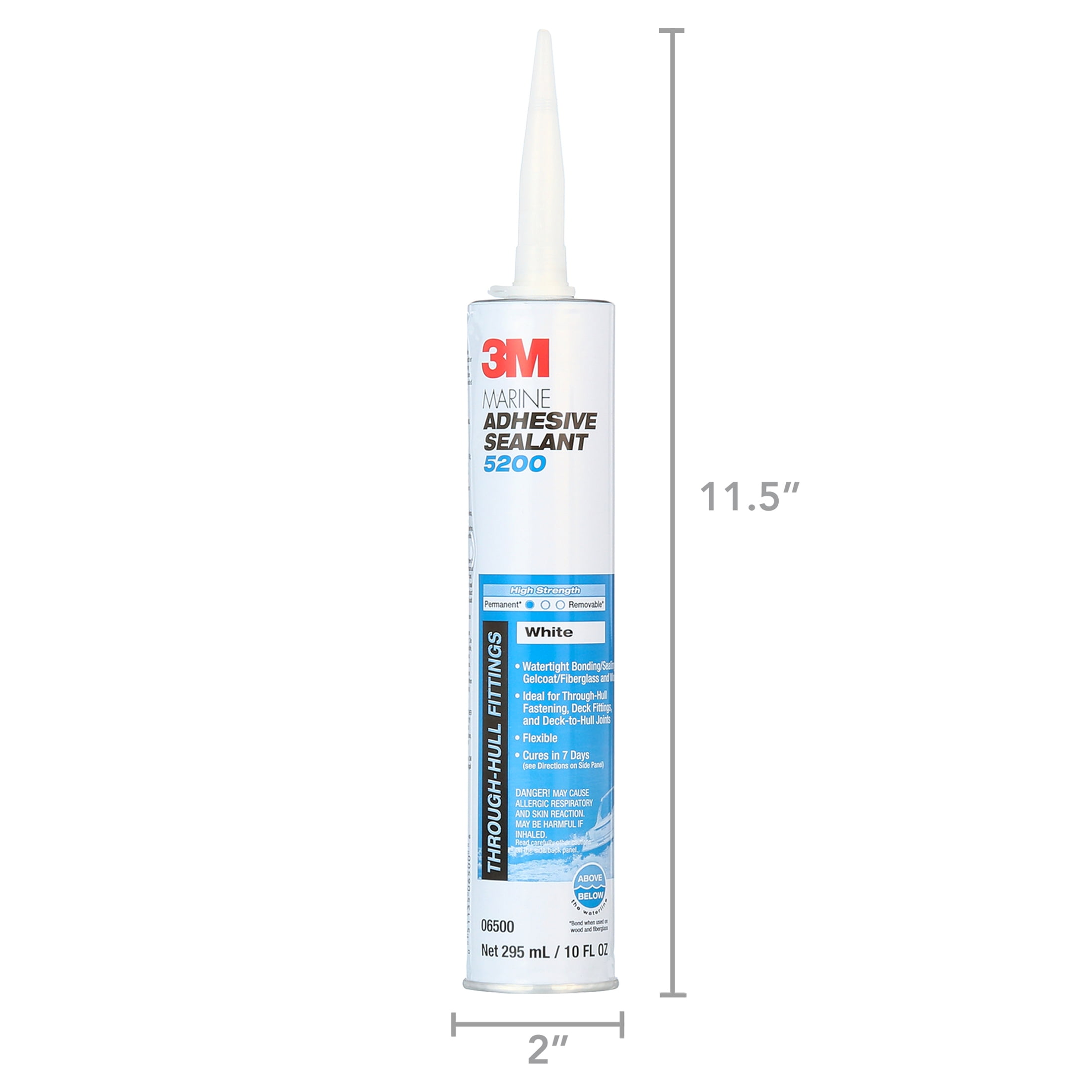 3M Marine Adhesive Sealant 5200,, White, 295 mL, 1 Cartridge, Watertight Bonging/Sealing of Gelcoat