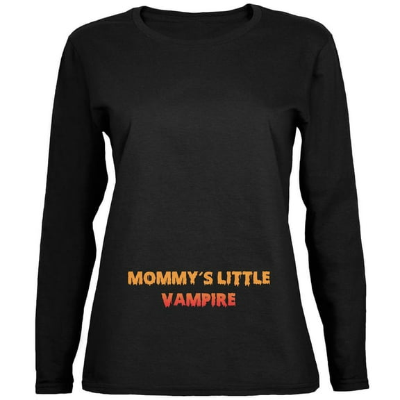 Halloween Mommy's Little Vampire Black Womens Long Sleeve T-Shirt - 2X-Large