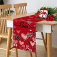 thumbnail image 4 of JingChun Red Love Hearts Leaves Valentine's Day Table Runner, Seasonal Holiday Kitchen Dining Table Decoration for Home Party Decor, 4 of 6