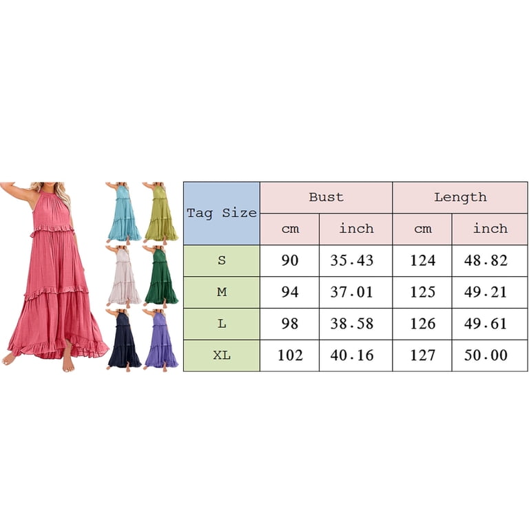 Baqcunre Corset Dress Women Summer Boho Long Solid Color Loose Sleeveless  Neck Ruffle Maxi Beach Dress Long Dresses For Women Womens Dresses Green  Dress XL - Walmart.com