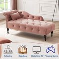 thumbnail image 4 of Holaki 60.6" Velvet Chaise Lounge Buttons Tufted Nailhead Trimmed Solid Wood Legs with 1 Pillow,Rose, 4 of 8