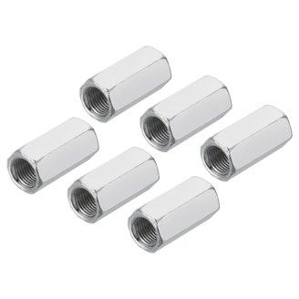 M8 Hex Coupling Nuts - 10 Pack, Zinc Plated Carbon Steel, 30mm Length, Threaded Rod Connectors