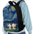 thumbnail image 4 of Uourmeti Salamander Starry Sky Pattern Backpack for Students, 17 Inch Smooth Zipper Trendy School Backpack for Tourism Work, 4 of 6