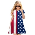 thumbnail image 3 of Wxirdiow Toddler Girls Holiday Dresses Toddler Girls Dress 4th of July Straps Dresses American Flag Stars Striped Sundress Independence Day Patriotic Outfits Dark Blue Size,5-6 Years, 3 of 5