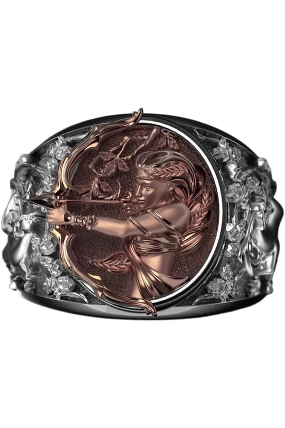 Myth Merit Medal Coin Ring Statement Dainty Ring,Open Casual Ring