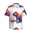 thumbnail image 2 of Daiia Watercolor Butterfly Guinea Pig Hawaiian Shirt for Men Gentle Cotton Regular Short Sleeve Casual-X-Large, 2 of 9
