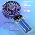 thumbnail image 5 of Naievear 1 Juego de ventilador de mano de 3000 mah con cordón Pantalla LED en tiempo real Ajustable 5 velocidades Enfriamiento plegable Ventilador de escritorio ultra silencioso recargable para Su, 5 of 5