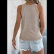 thumbnail image 4 of Camisetas de Tirantes de Crochet de Verano para Mujer 2025, Suéter Informal de Cuello Redondo, Holgado, Sin Mangas, Color Caqui, Talla M, 4 of 7