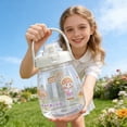 thumbnail image 6 of 2Pack Girls' High-End Appearance Customized Straw Cups Cute Plastic Cups High Capacity Wide Water Bottle — In Stock Stylish Cup For And Students Water Bottle For Children Water Bottle1100Ml, 6 of 9