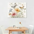 thumbnail image 2 of BCIIG Rustic Flower Wall Art, Vintage Botanical Prints, Floral Nature Watercolor of Wildflowers and Butterflies in Neutral Colors. Country Farmhouse and Cottage Decor for Bedroom.  20x16in, 2 of 6