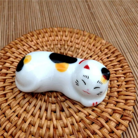 

Cute Cat Shape Ceramic Chopsticks Holder Stand Chopstick Rack Pillow Japanese Style Kitchen Tableware Tools