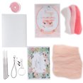 thumbnail image 2 of Kit de fieltro de aguja, lana, fibra química, bricolaje, animal, juguete hecho a mano, manualidades para principiantes(188# Ballet Pig), 2 of 8