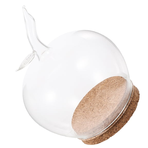 MIPCASE Clear Apple Shaped Glass Globe With Wood For 1 Set Home Decoration