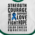 thumbnail image 4 of Inktastic Strength Courage Support Colon Cancer Awareness Boys or Girls Baby Bib, 4 of 4