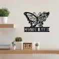 thumbnail image 3 of Craftnamesign Personalized Butterfly Floral Metal Wall Art, Custom Butterfly Floral Name Sign Decor, 3 of 5
