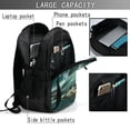 thumbnail image 3 of Yiaed Abstract Geometric Shark Print Laptop Backpack,Business Travel Durable Laptops Backpack with USB Charging Port,Water Resistant College Computer Bag, 3 of 5