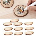 thumbnail image 4 of PENGXIANG 10Pcs/Set Wood Slices Lightweight Hard  Unfinished Log Pine Chips for Home, 4 of 10