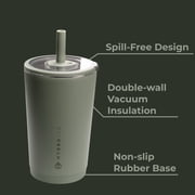 HydroJug Everyday Tumbler – Ceramic-Lined Insulated Tumbler with Straw and Soft-Touch Lid, Cup Holder Friendly – 14 oz, Courtyard