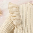 thumbnail image 5 of Toddler Girl Fall Winter Clothes Ruffle Long Sleeve Ribbed T-Shirt Knit Tops and Plaid Button Skirts Set Outfits 6M -4Y, 5 of 9
