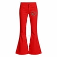 thumbnail image 3 of TGPMGRZ Girls School Uniform Pants Kids Bootcut School Uniform Slacks Back To School Clothing (Heart, Girl, 13-14 Years, Red), 3 of 5