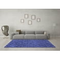 thumbnail image 3 of Ahgly Company Machine Washable Indoor Round Abstract Blue Contemporary Area Rugs, 5' Round, 3 of 4