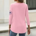 thumbnail image 3 of Women's T-Shirts America 250 Patriotic Flag Graphic Crew Neck 3/4 Sleeve Anniversary Top, 3 of 3