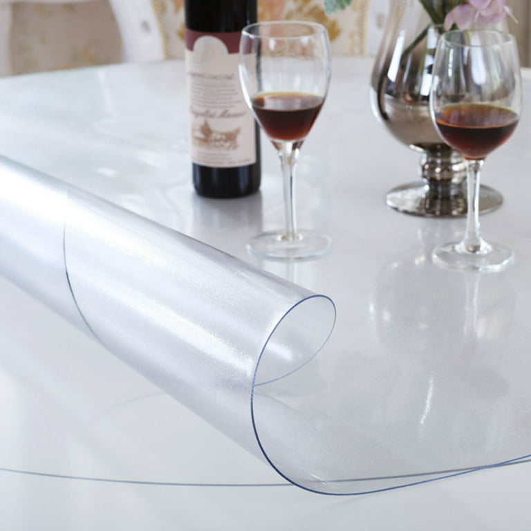 Cheers.US Clear Table Cover Protector, Desk Cover Plastic Table Protector  Clear Table Pad Tablecloth Protector, Clear Desk Pad Mat for Coffee Table