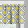 thumbnail image 3 of Ambesonne Ikat Valance Pack of 2, Old Form Shapes Bundles, 54"X18", Grey White Yellow, 3 of 5