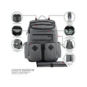 Eastsport Utility Diaper Backpack Bag with Changing Pad and Black Finish