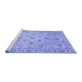 thumbnail image 2 of Ahgly Company Machine Washable Indoor Round Abstract Blue Modern Area Rugs, 4' Round, 2 of 4
