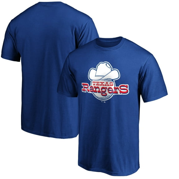 Men's Royal Texas Rangers Cooperstown Collection Forbes Team Logo T-Shirt