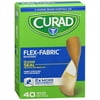 CURAD Flex-Fabric Adhesive Bandages, 3/4" x 2-1/2", Superior Wound Care, 40 Count, 1 Box