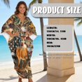 thumbnail image 7 of SEANATIVE Kaftan Dresses for Women Plus Size V-Neck Swimsuit Coverup Beach Pool Cover Up Batwing Sleeves Bathing Suit Outfits Swim Outfit Women's Summer Clothes, USA Flag Camo Leaf Deer, 7 of 7