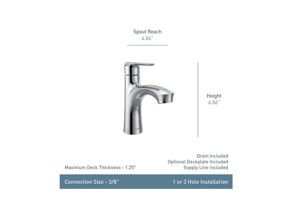 MOEN 84516BL Findlay Single-Handle Single-Hole Bathroom Faucet in Matte Black