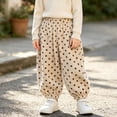 thumbnail image 2 of Plebaso Girls Baggy Jogger Sweatpants Elastic Waist Pull on Athletic Trousers Corduroy Cute Pants for Kids, 2 of 6