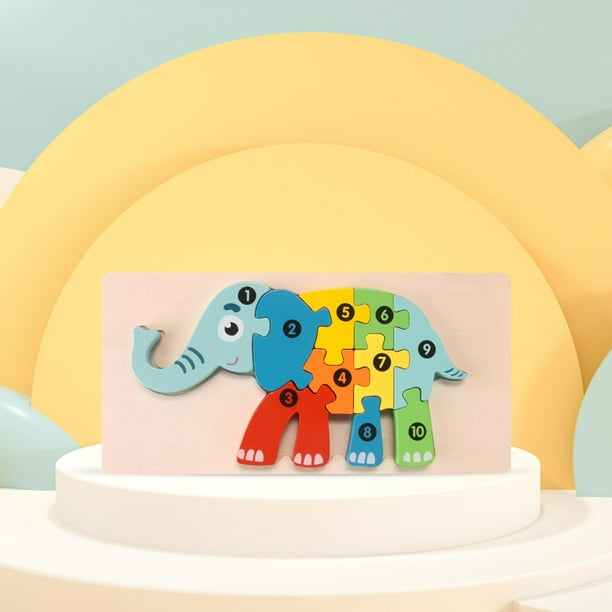 Rompecabezas de números de animales de madera, rompecabezas para - Main Image
