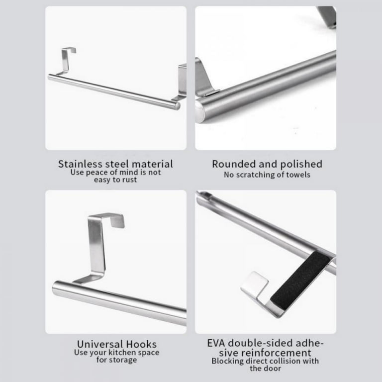 Small Towel Rack,Stainless Steel Single Rod Towel Rack,Kitchen Free Punch  Towel Hanging Rod,Cabinet Door Back Rag Hanging Rack,White - Walmart.com