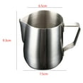 thumbnail image 3 of Monstrate Jarra para espuma de leche de acero inoxidable para cocina de café con leche, jarra de café, herramienta artesanal, suministros para Juegos de servir café y té Plata 350 ml, 3 of 6