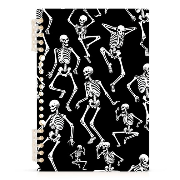 Skeletons Dancing Notebooks 1-subject Journal 60 Sheets A5 College Ruled Paper Detachable Ring 8.3"x5.7"