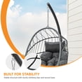 thumbnail image 5 of Uforic Hanging Egg Chair with Stand & Cushion, Swing Design, 330 Lbs for Indoor/Outdoor, Gray, 5 of 9