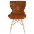thumbnail image 4 of Flash Furniture Riverside Contemporary Upholstered Chair with Wooden Legs in Saddle Vinyl, 4 of 5