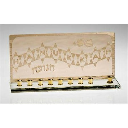 Judaica SF-GHM-8101 Star of David Glass Menorah