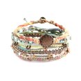 thumbnail image 1 of Wakami Earth Handmade Boho Bracelets Set of 7 | Braided Indie Bracelets for Women and Men | Beaded, Stackable, Handmade by Artisans, Waterproof Waxed Thread | DAY, 1 of 4