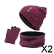 thumbnail image 1 of 2x Gorro de invierno Salvador para mujer bufanda guantes de punto forro Rosa rojo, 1 of 8