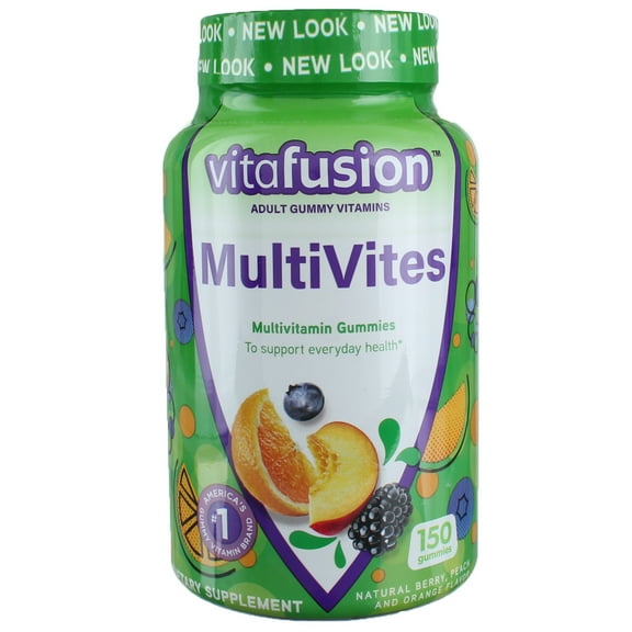 Vitafusion MultiVites Gummy Vitamins for Adults, Peach & Orange Flavors 150 ea (Pack of 2)