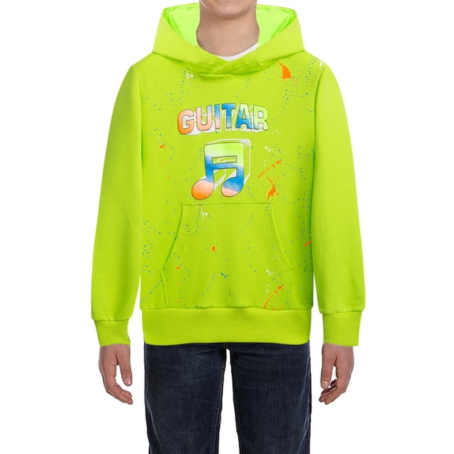 Chandail à Capuche Garçon Imprimé Lettres Colorées Chandail Décontracté Manches Longues avec Poche Confortable Haut Enfant