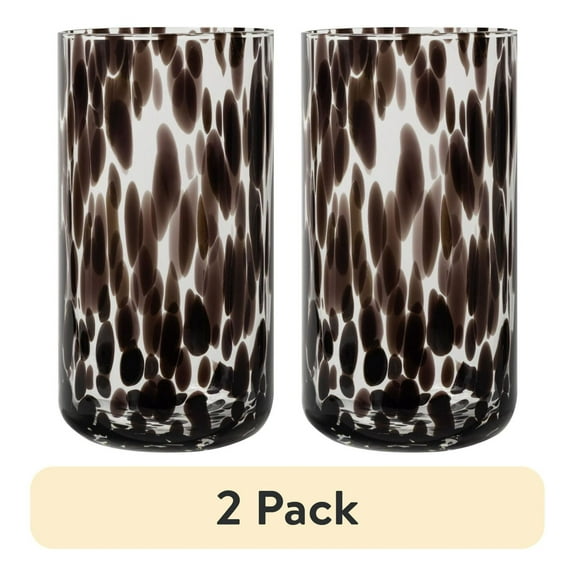 (2 pack) 20 fl oz Drinking Glass, Black