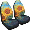 thumbnail image 3 of POLERO Anti-Scratch Car Seat Covers for Truck, Breathable Washable Vehicle Seat Covers Polyester Fabric 2 Pack, Sunflowers Sunrise, 3 of 13