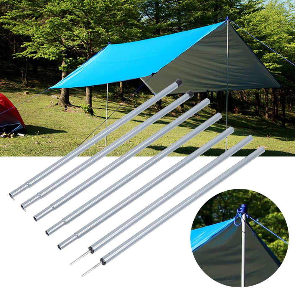 Camping Canopy Poles Outdoor Tent Tarp Pole Hiking Awning Porch Iron Rod w/Bag